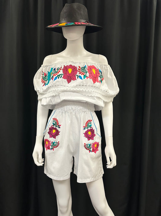 Women's Mexican Embroidered Romper