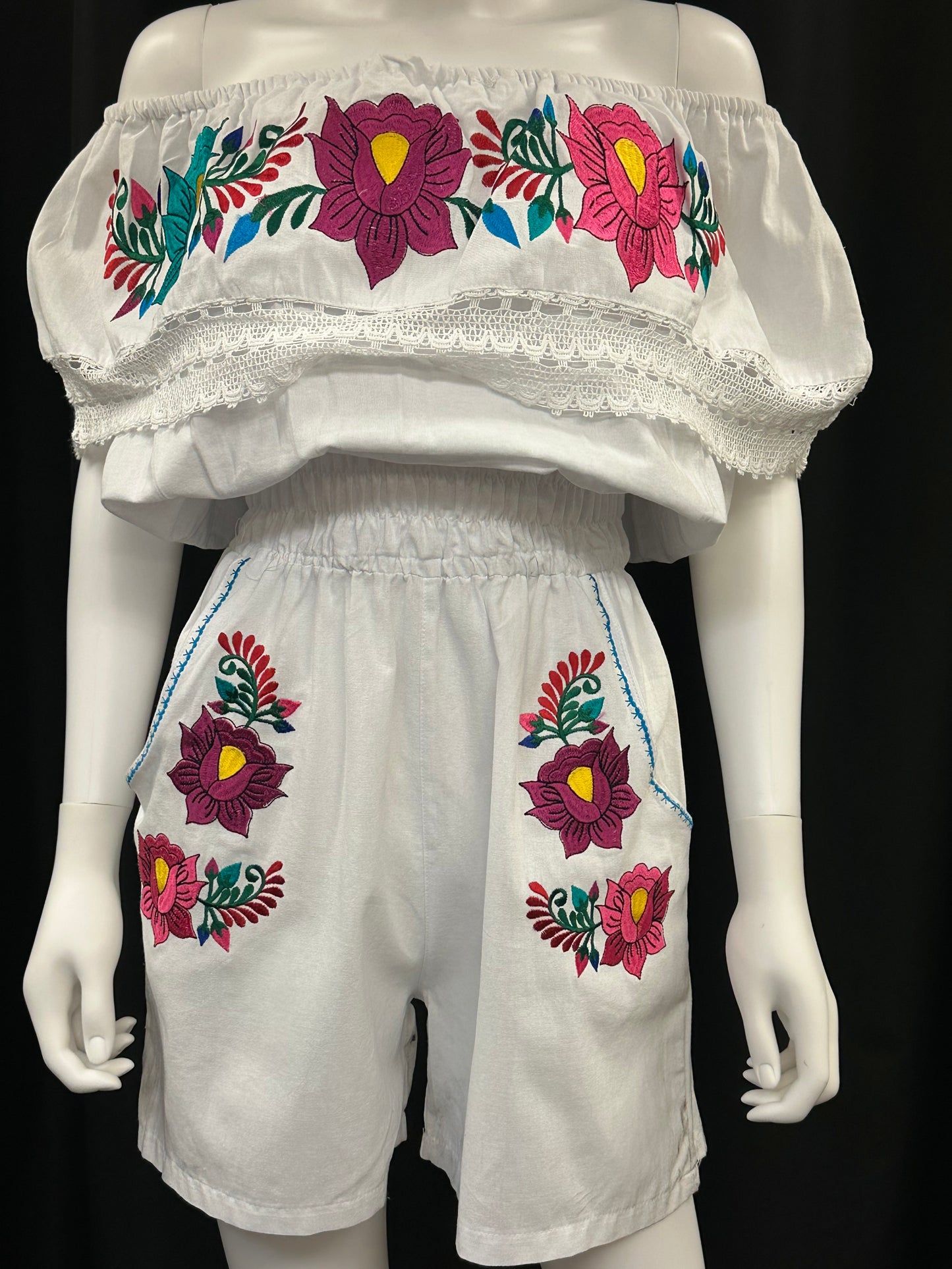 Women's Mexican Embroidered Romper