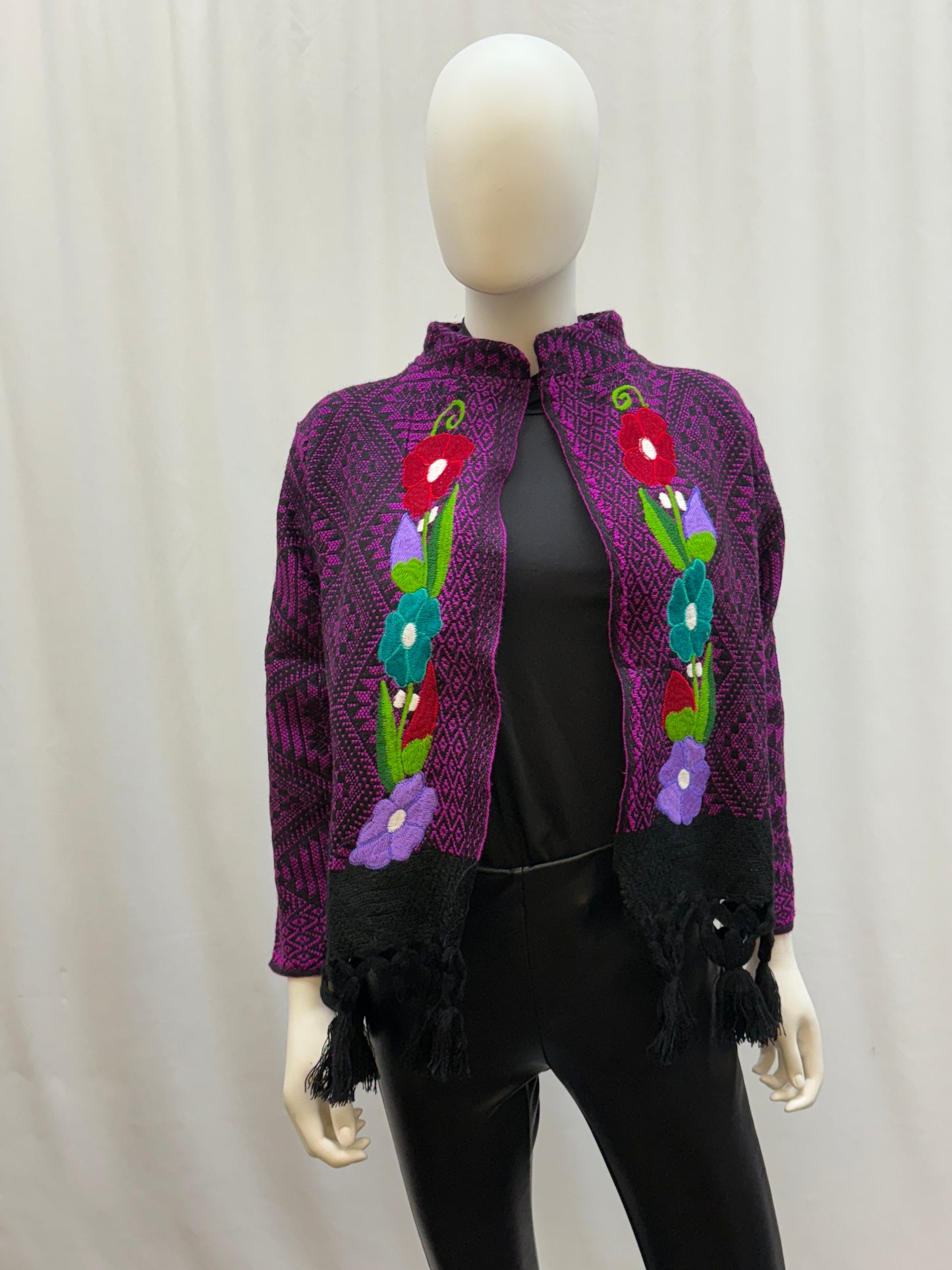 Women's Mexican Floral Fringe Jacket