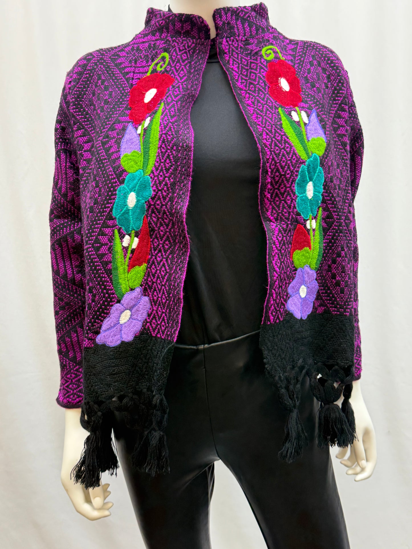 Women's Mexican Floral Fringe Jacket