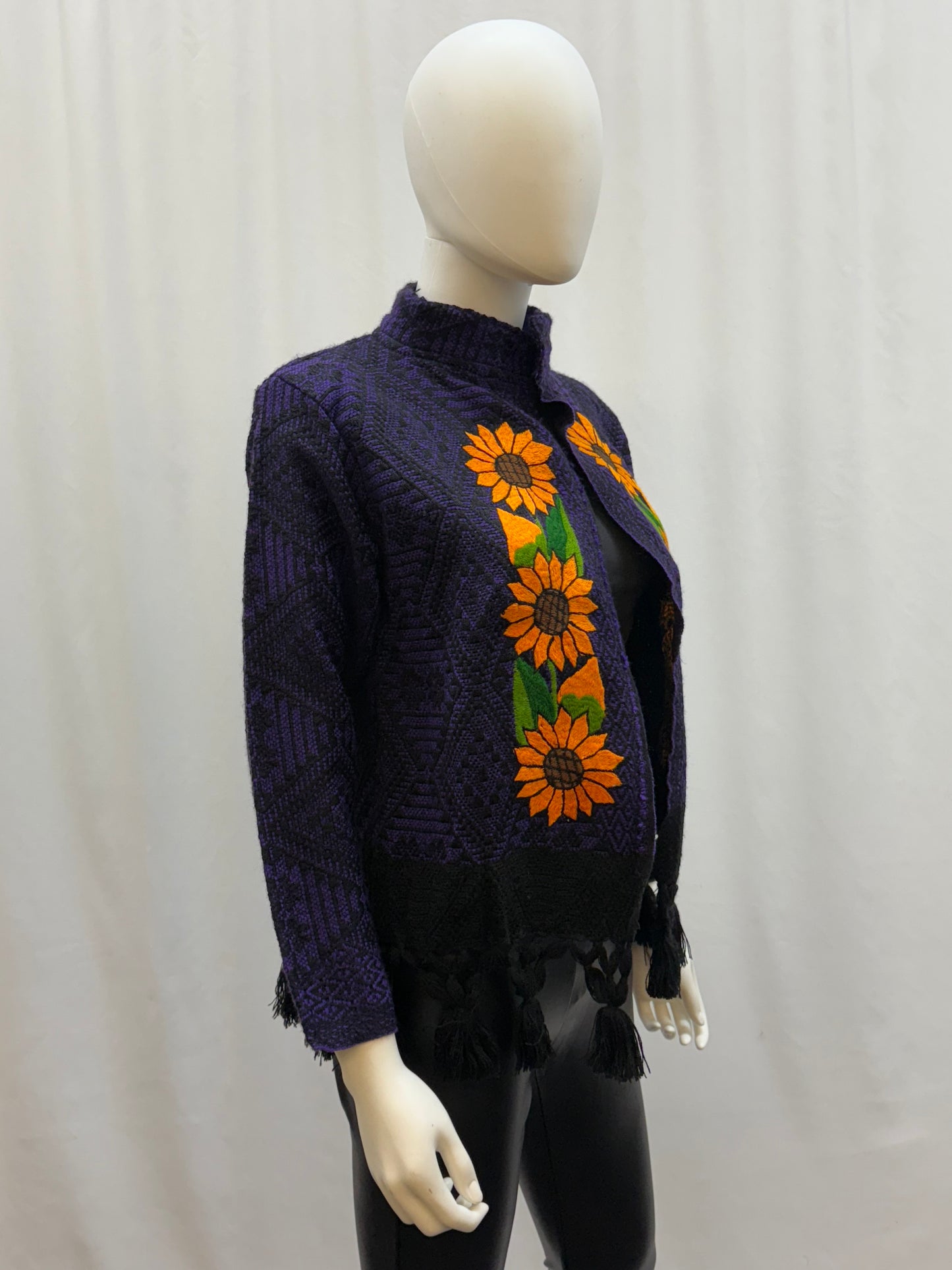Women's Mexican Sunflower Fringe Jacket