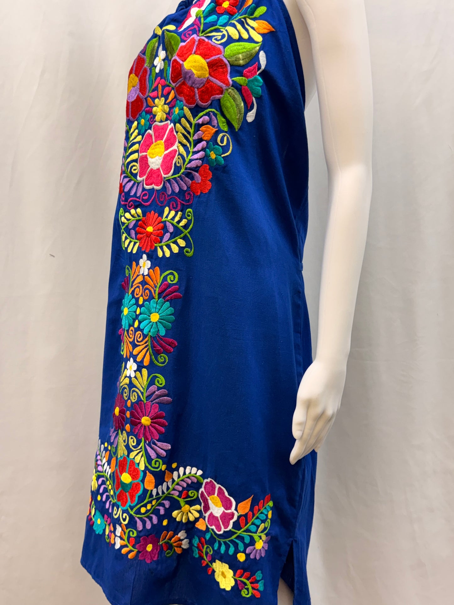 Women's Mexicen Embroidered Halter Floral Dress