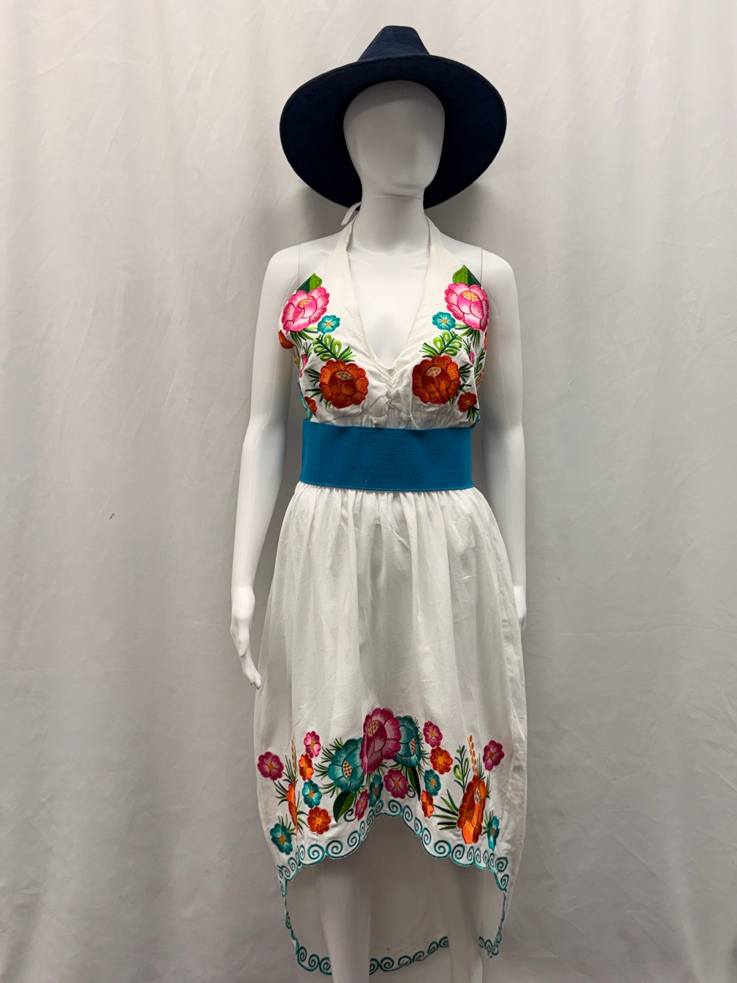 Women's Mexican Embroidered Halter Dress
