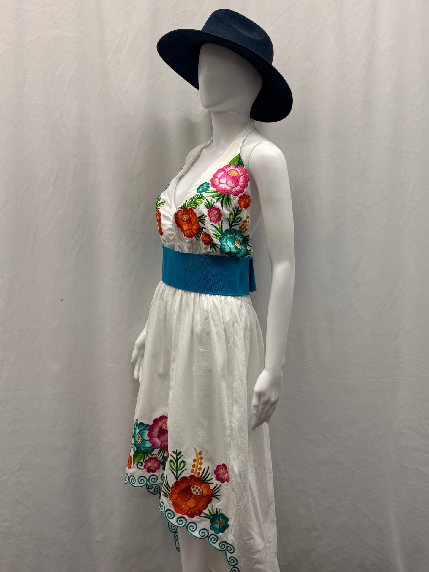 Women's Mexican Embroidered Halter Dress