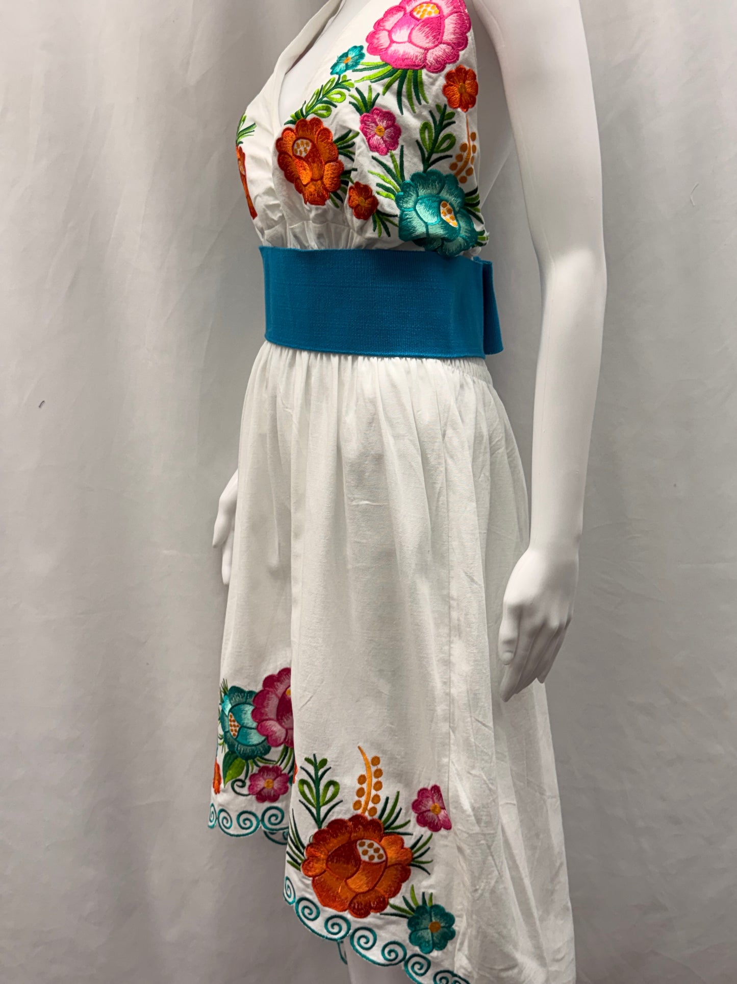 Women's Mexican Embroidered Halter Dress