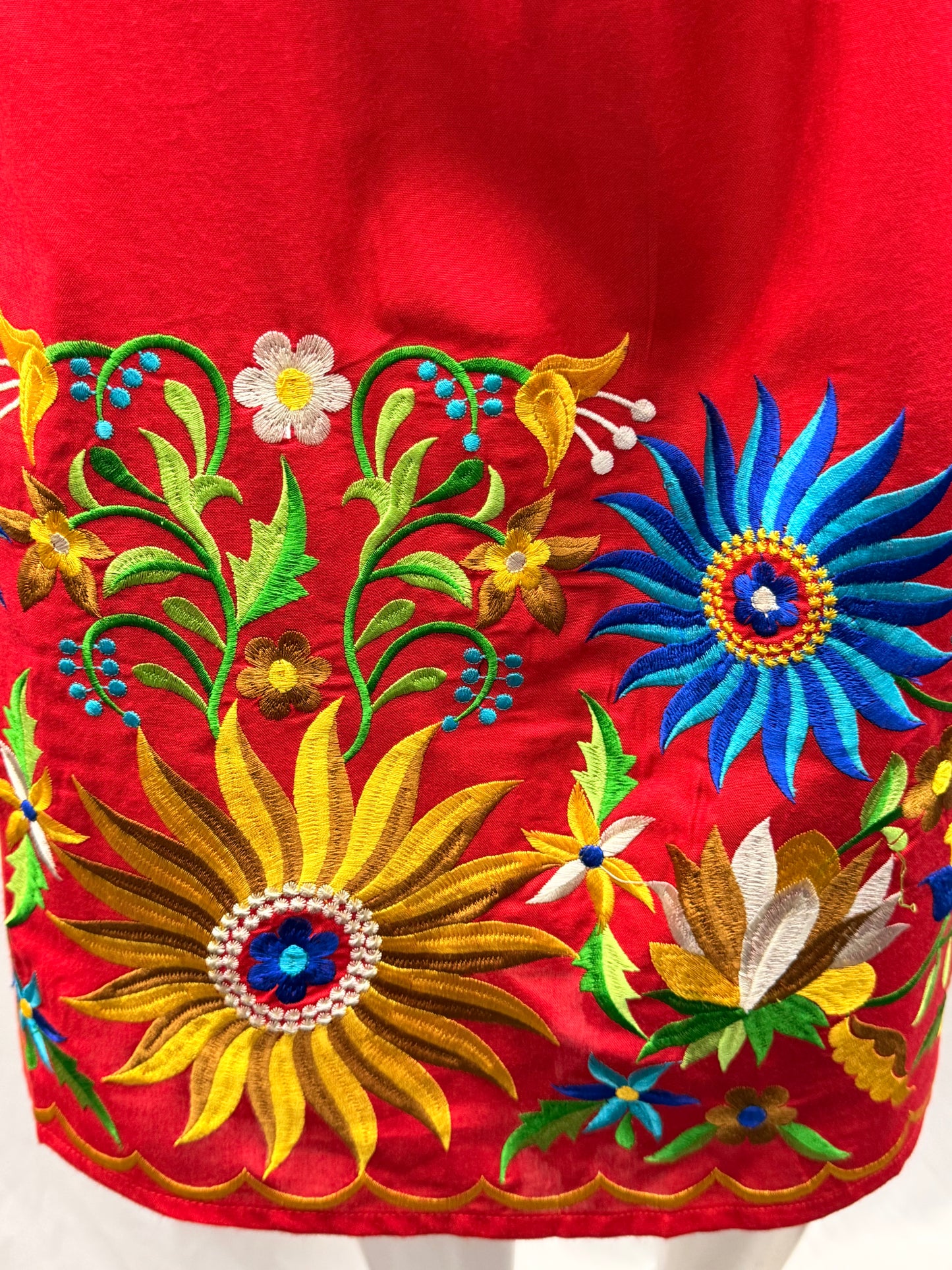 Women's Embroidered Floral Off the Shoulder Dress
