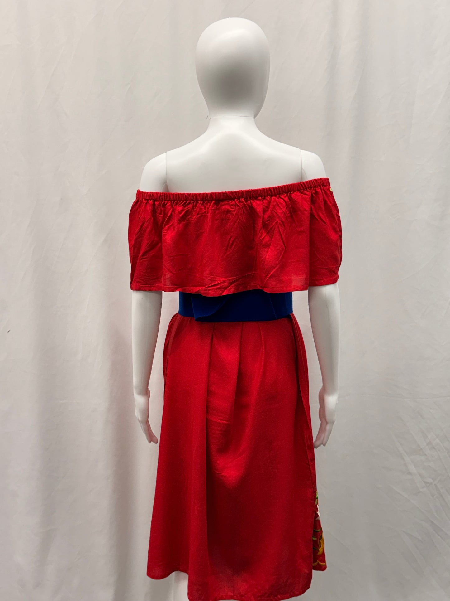 Women's Embroidered Floral Off the Shoulder Dress