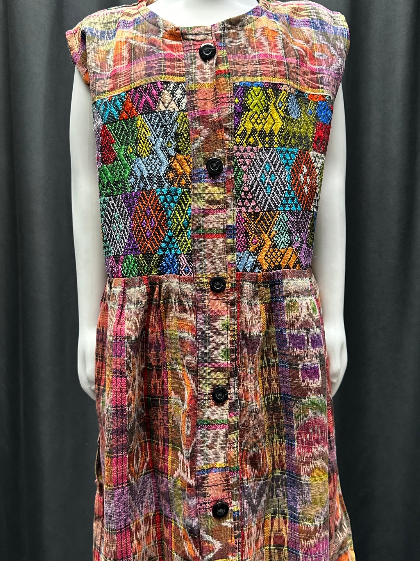 Girl's Guatemalan Embroidered Patchwork Dress