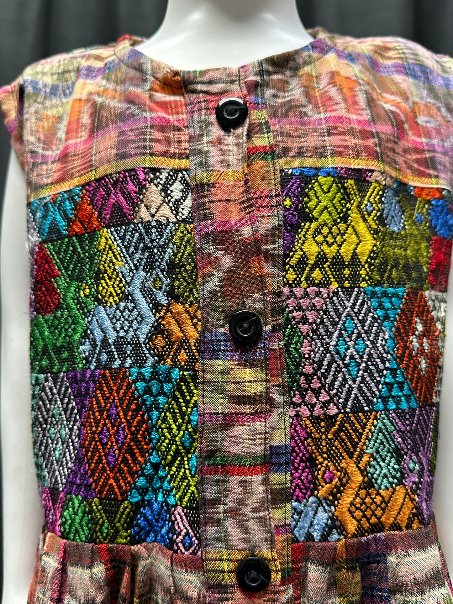 Girl's Guatemalan Embroidered Patchwork Dress