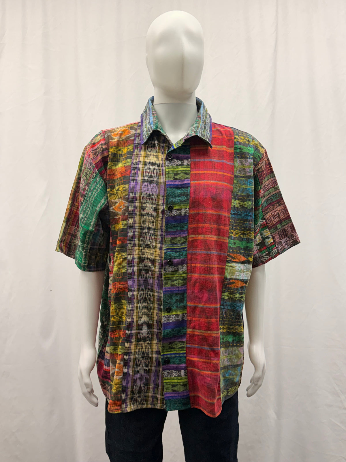 Men's Guatemalan Hand Woven Patchwork Shirt