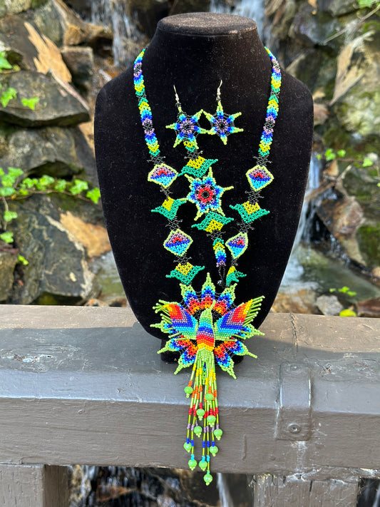 CLEARANCE Beaded Hummingbird Necklace Set