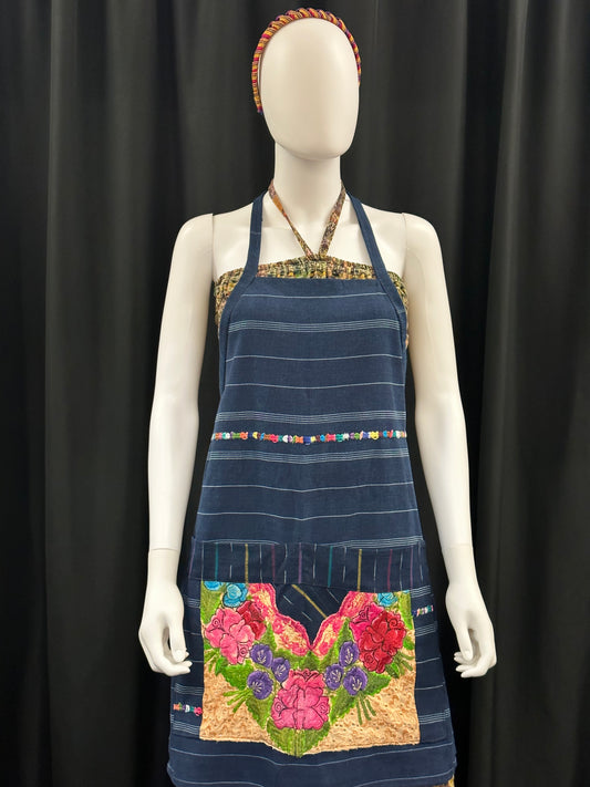 Women's Guatemalan Embroidered Apron with Pockets