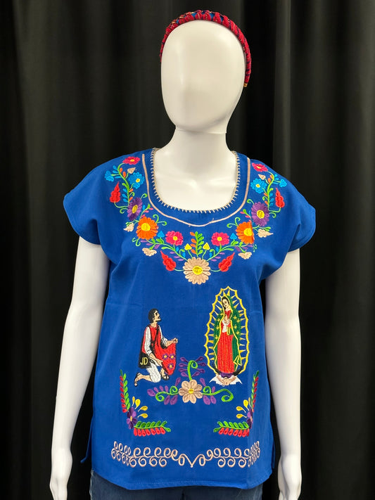 Girl's Mexican Embroidered Virgen de Guadalupe Top