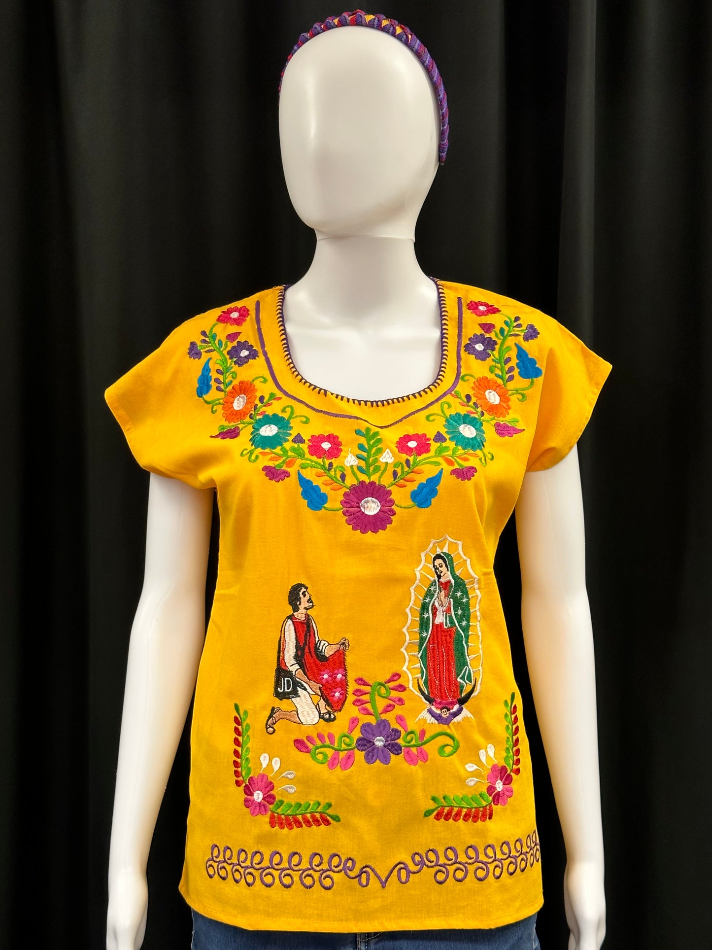 Girl's Mexican Embroidered Virgen de Guadalupe Top