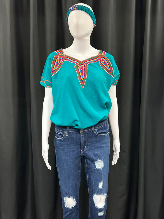 Women's Guatemalan Embroidered Huipil Blouse