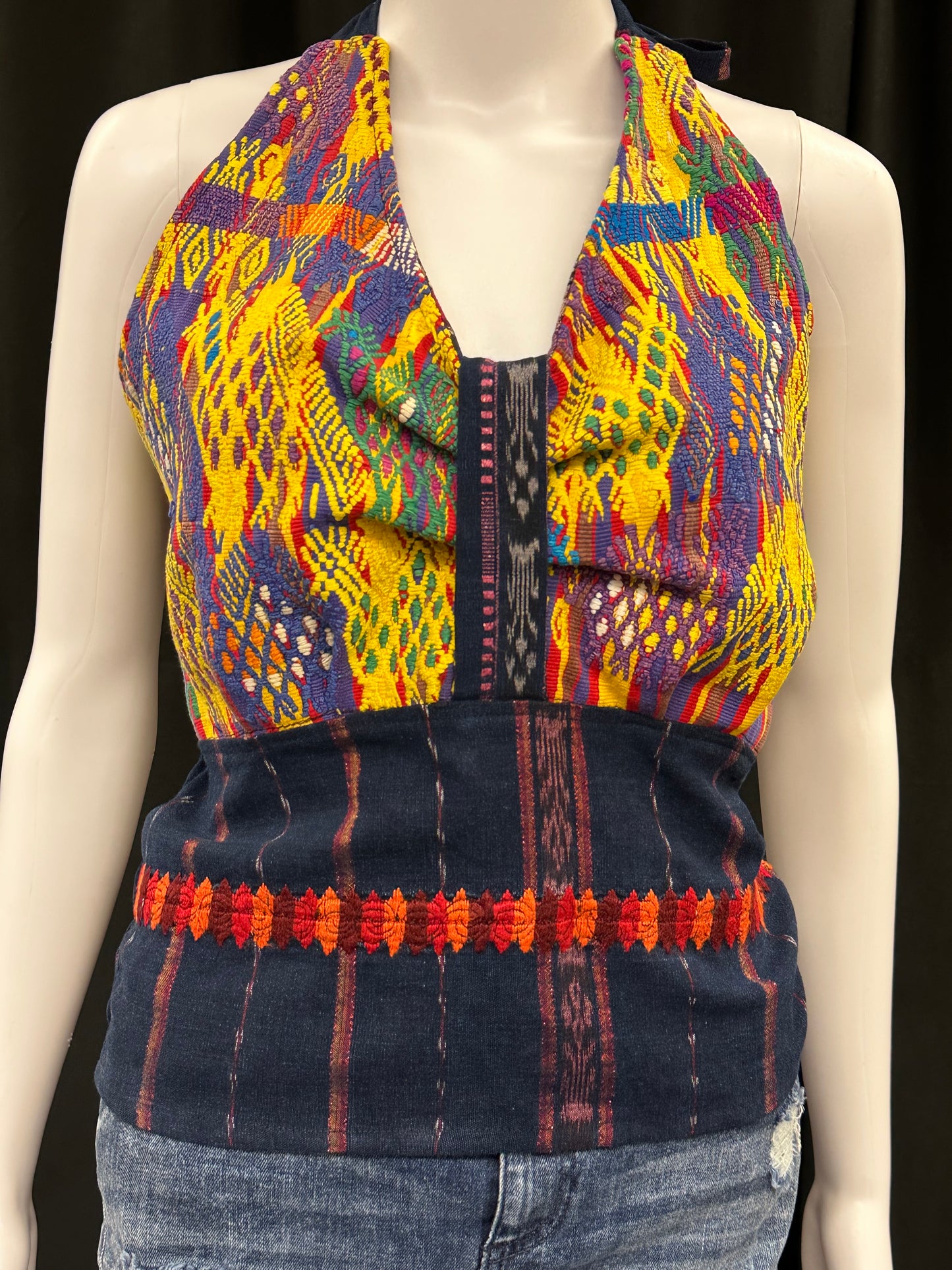 Women's Handwoven Strapless Huipil Top