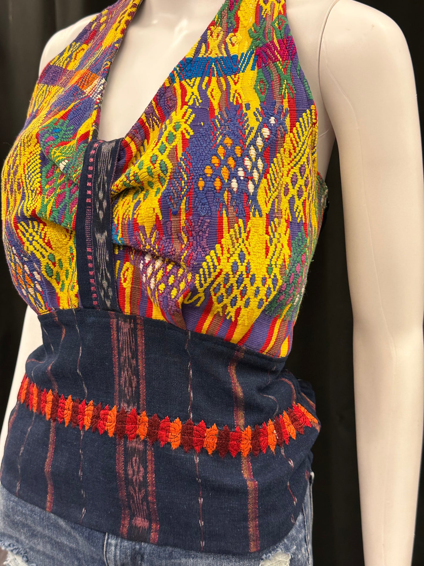 Women's Handwoven Strapless Huipil Top