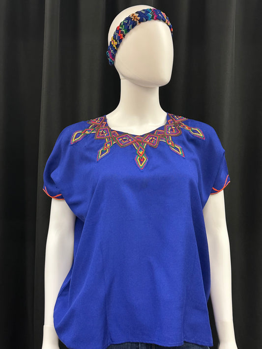 Women's Guatemalan Embroidered Huipil Blouse