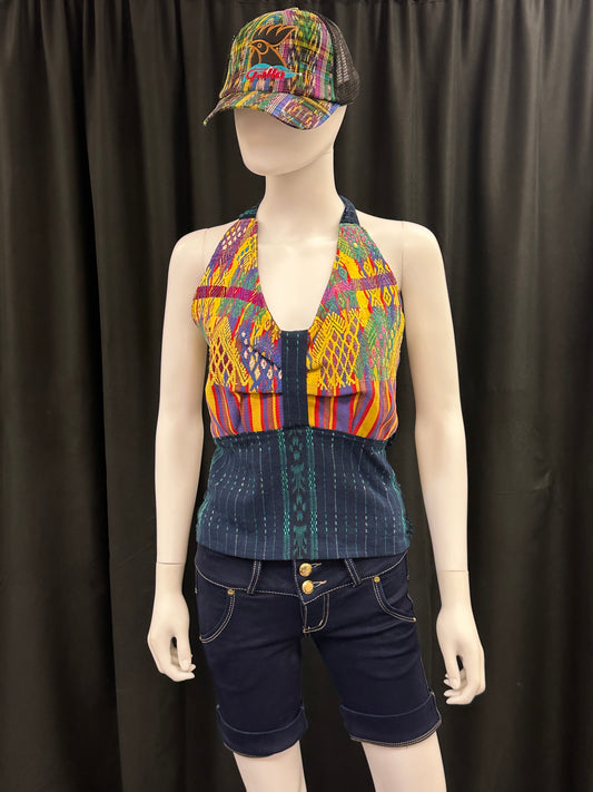 Women's Handwoven Strapless Huipil Top