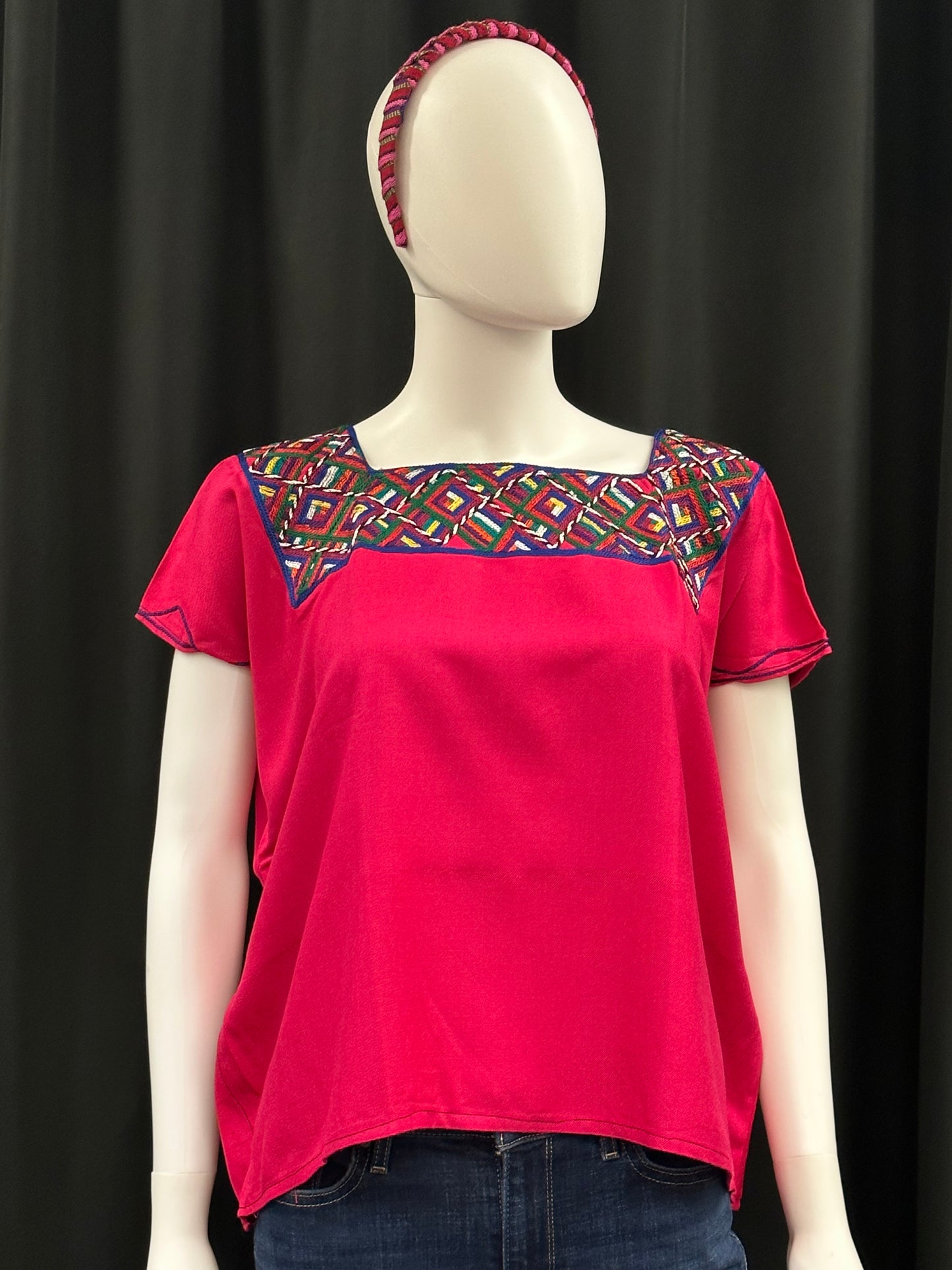 Women's Guatemalan Embroidered Huipil Blouse