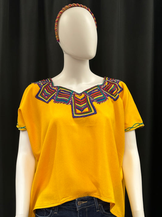 Women's Guatemalan Embroidered Huipil Blouse