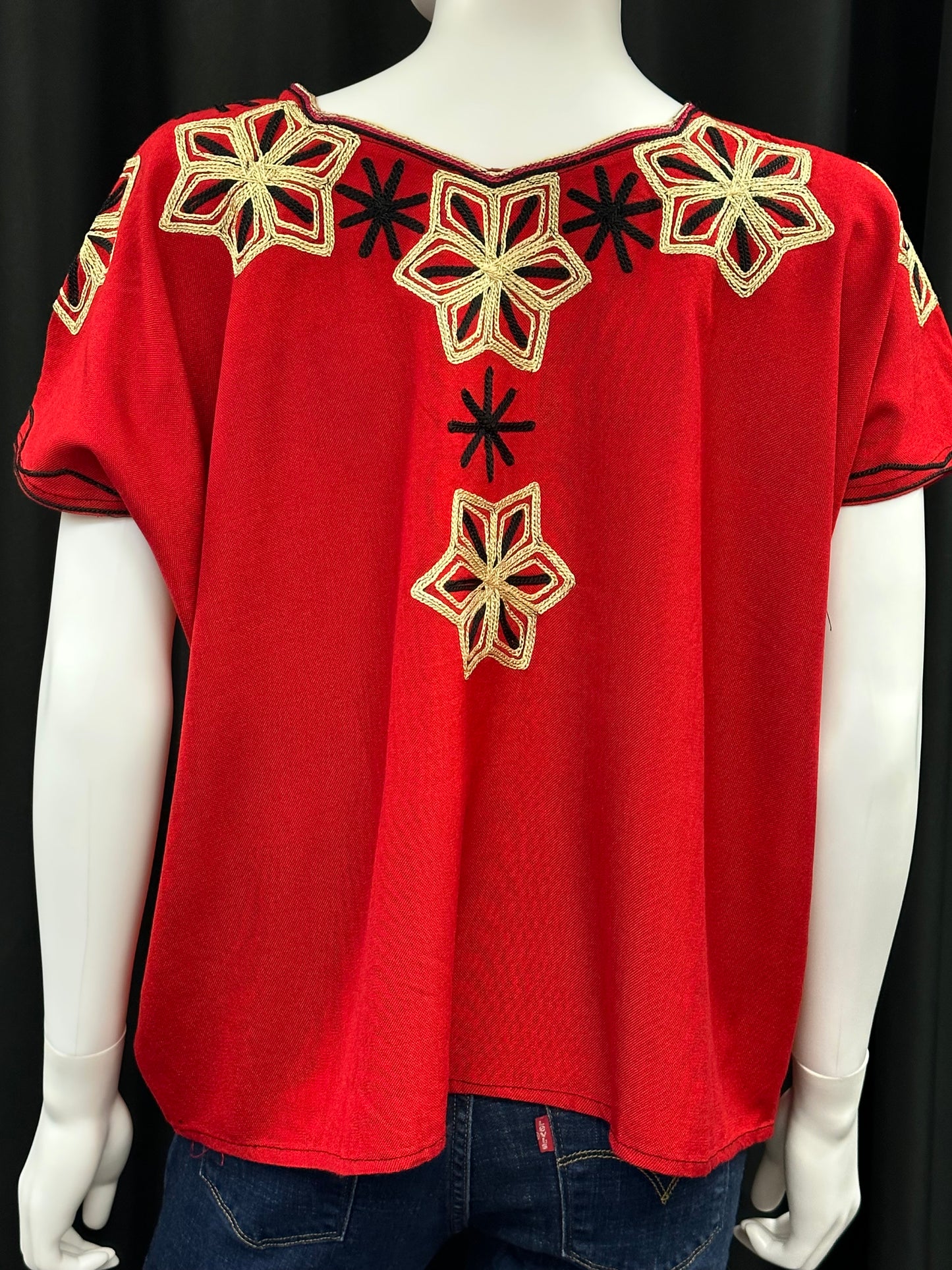 Women's Guatemalan Embroidered Huipil Blouse