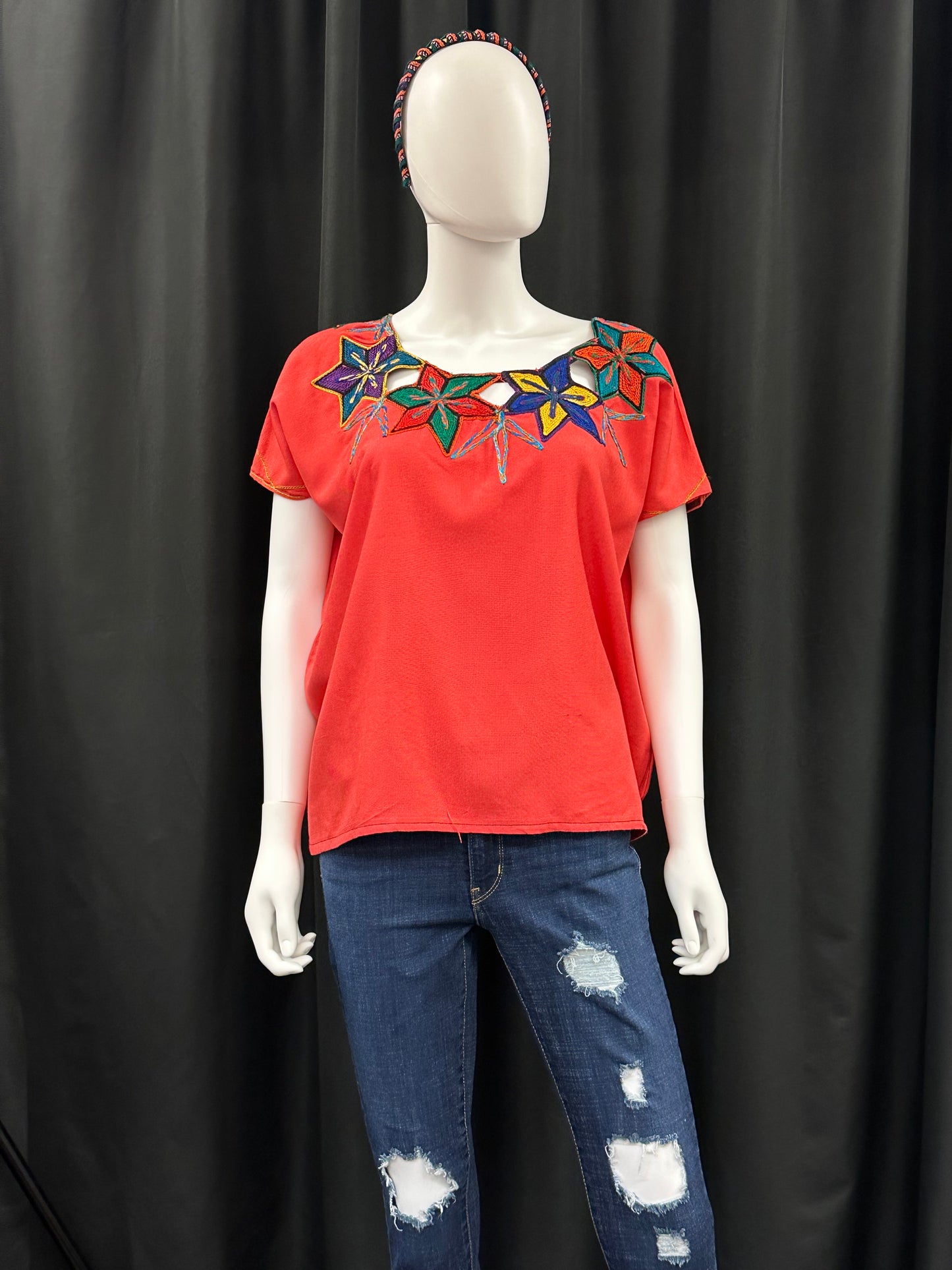 Women's Guatemalan Embroidered Huipil Blouse