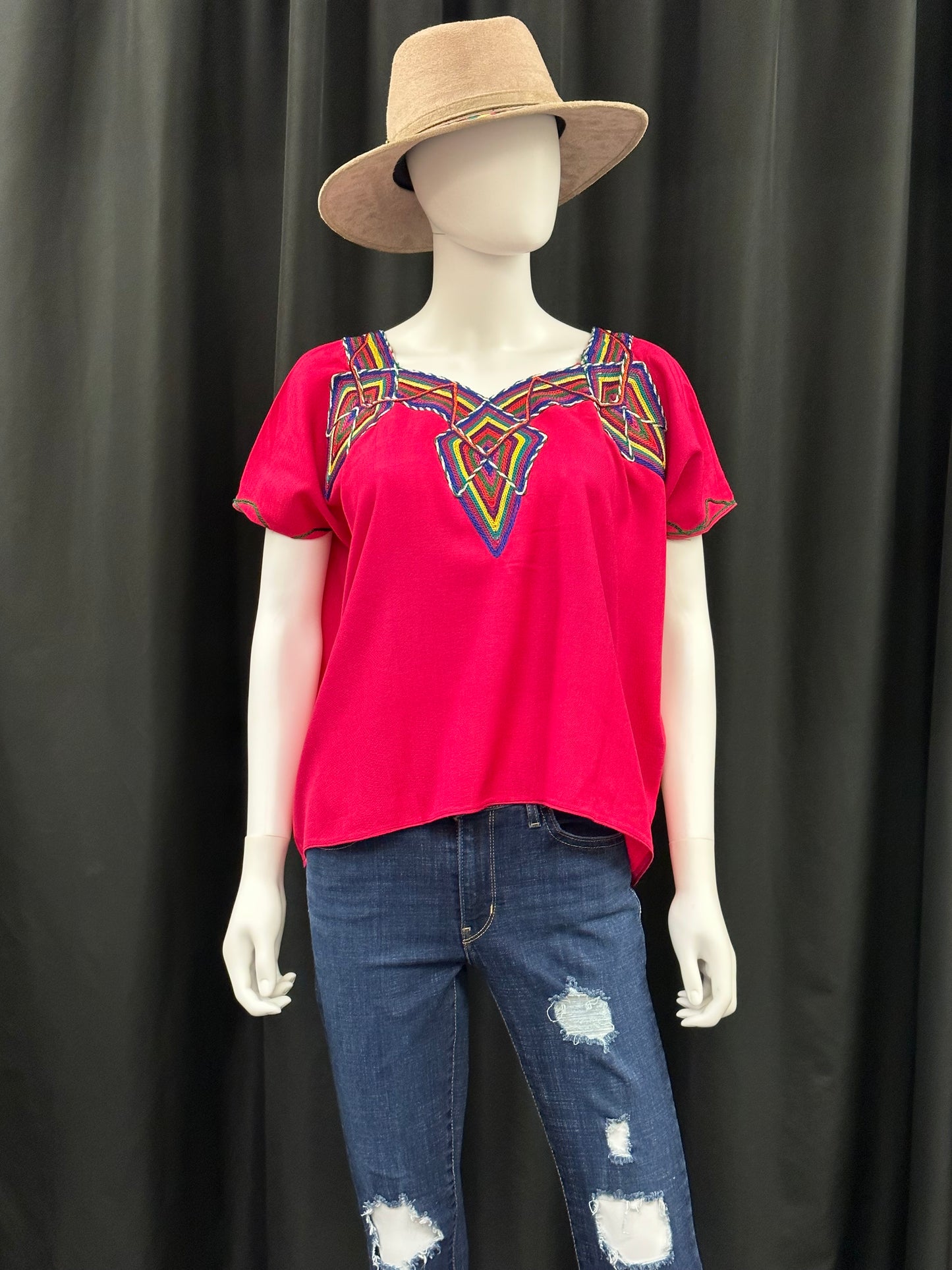 Women's Guatemalan Embroidered Huipil Blouse