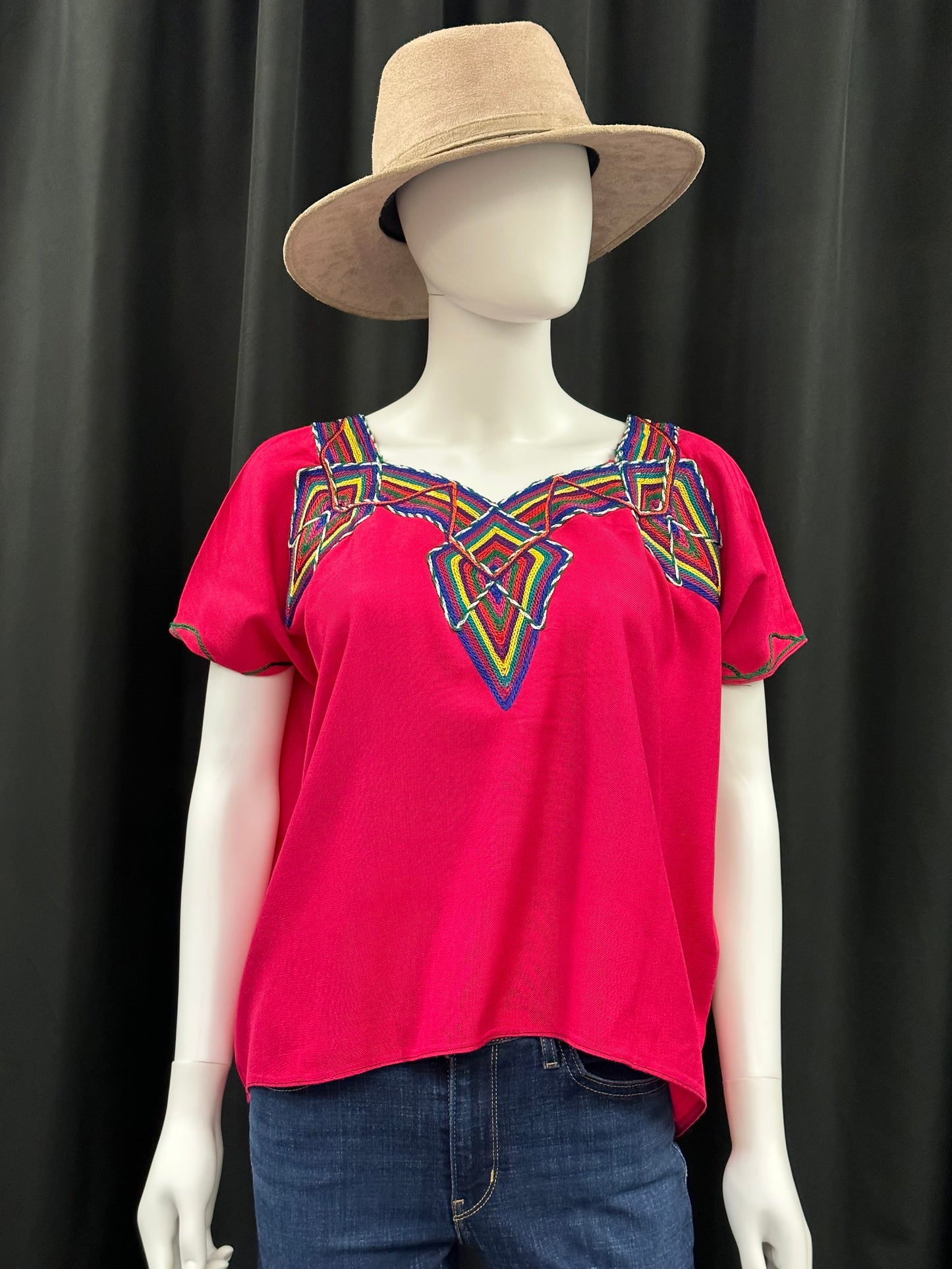 Women's Guatemalan Embroidered Huipil Blouse