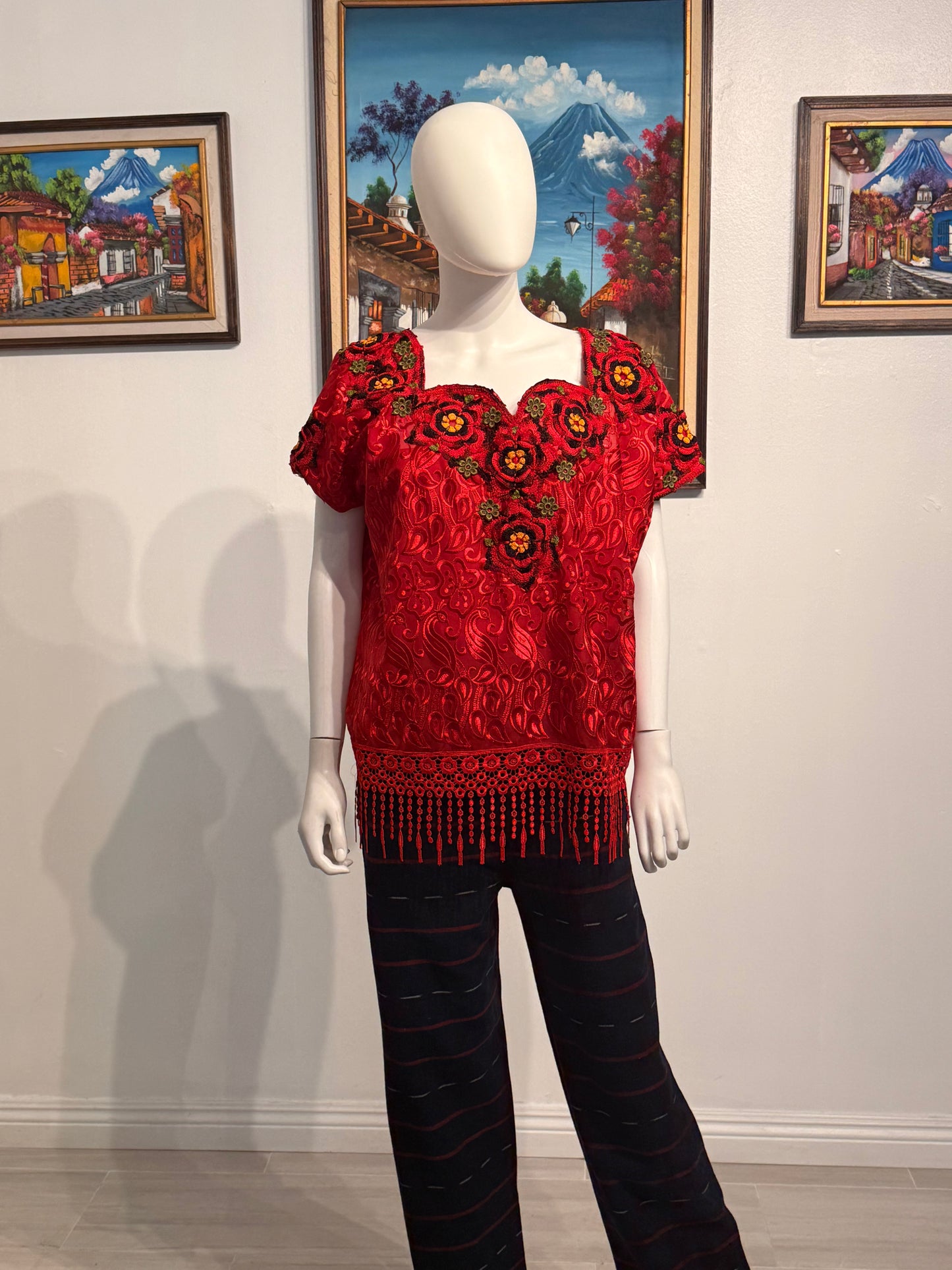 Women's Embroidered Silk Blouse