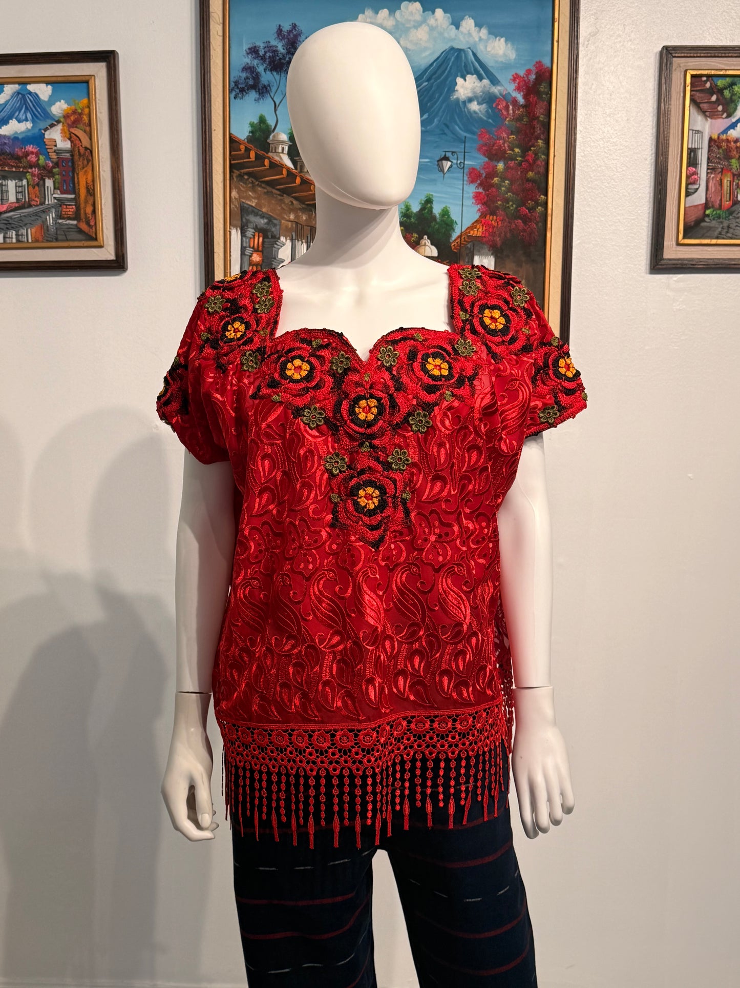 Women's Embroidered Silk Blouse