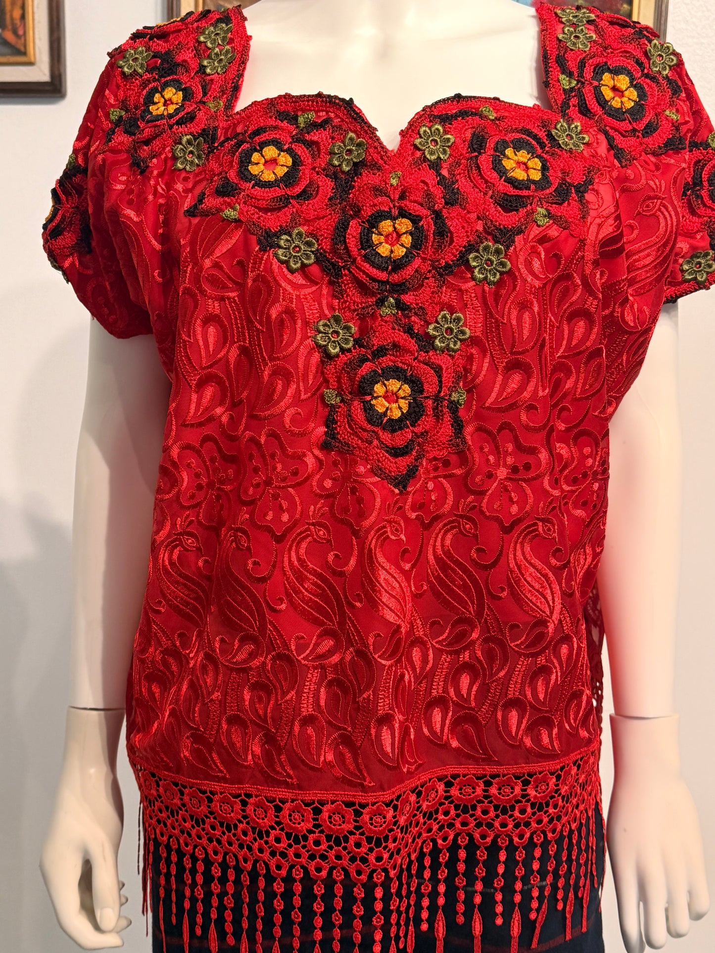 Women's Embroidered Silk Blouse