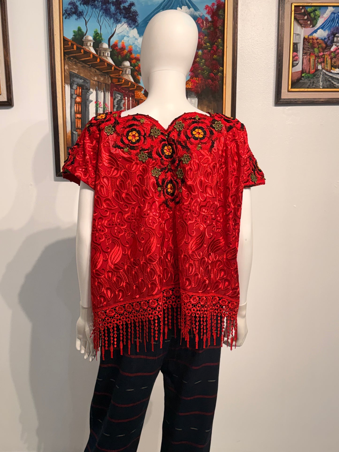 Women's Embroidered Silk Blouse