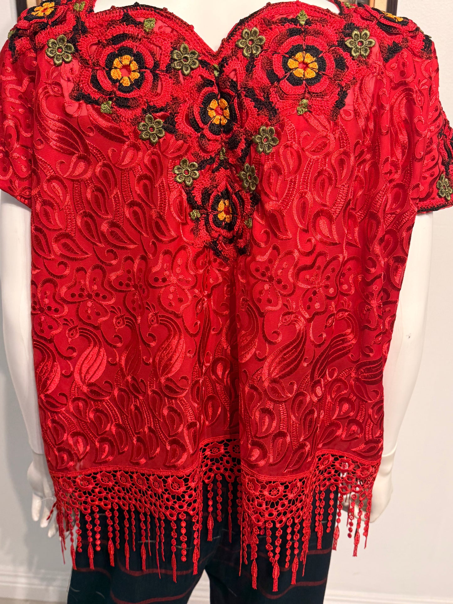 Women's Embroidered Silk Blouse