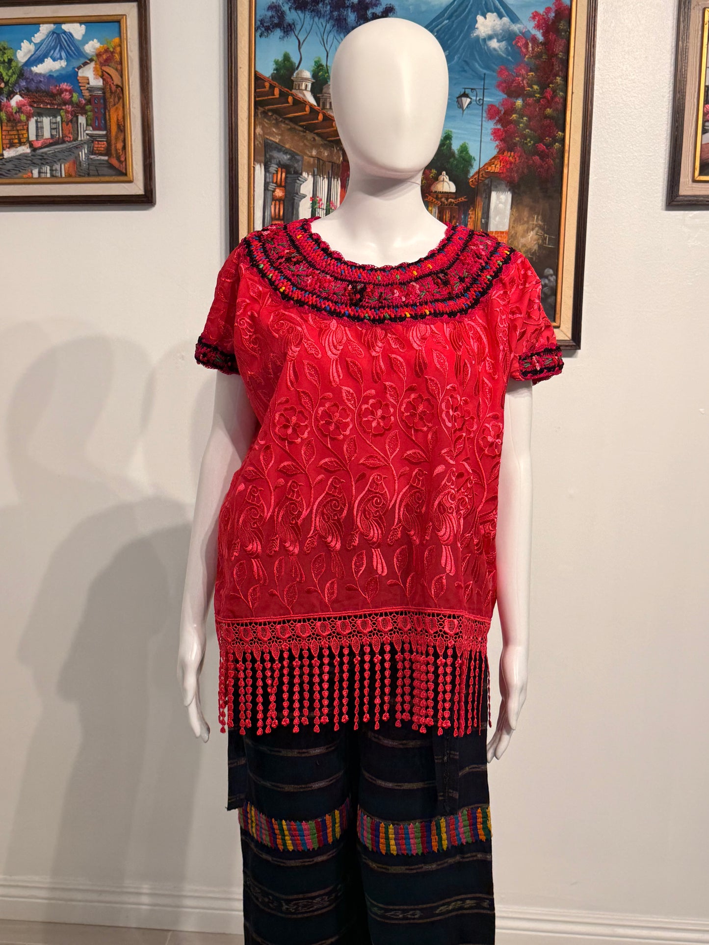 Women's Embroidered Silk Blouse