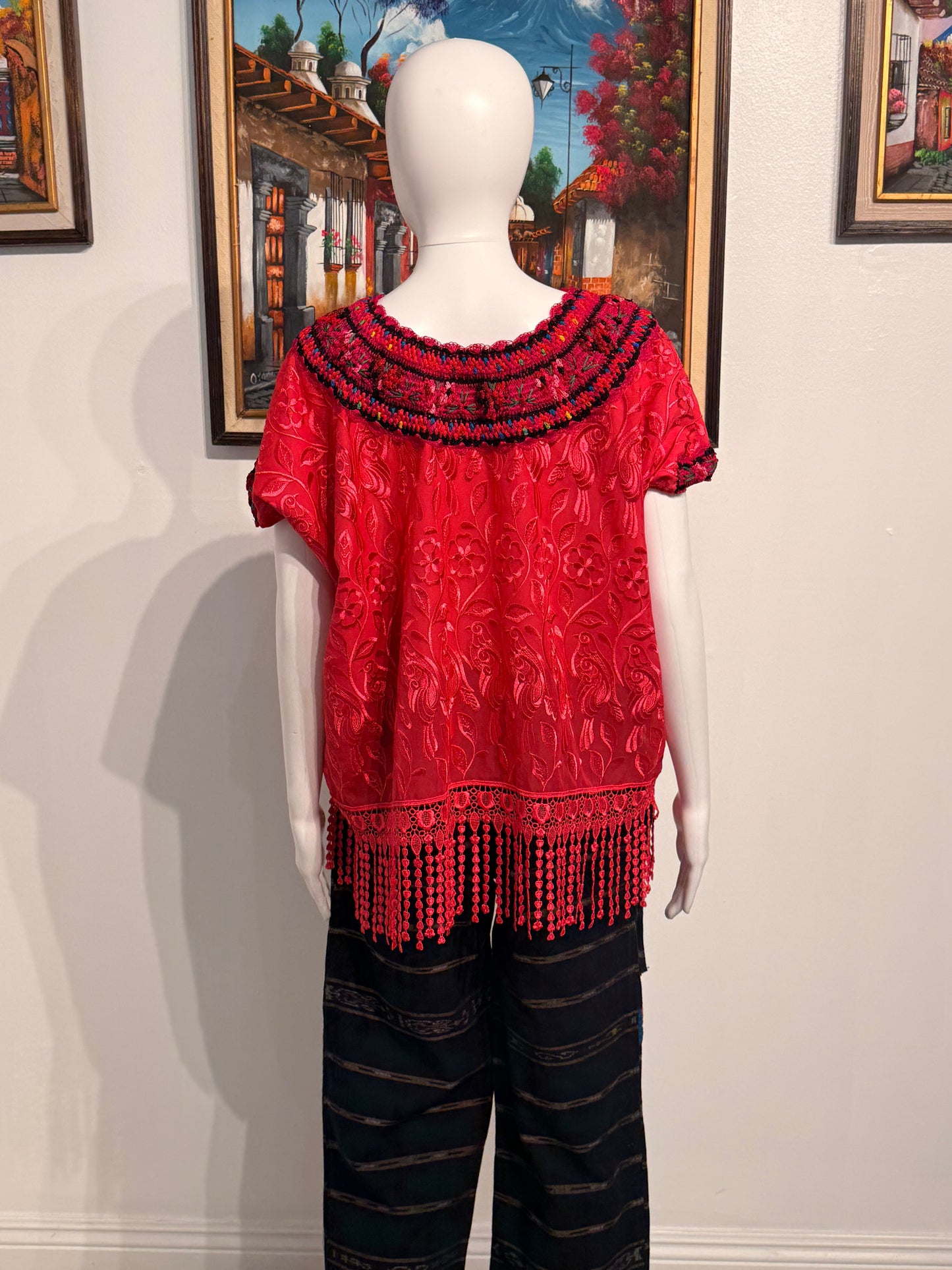 Women's Embroidered Silk Blouse