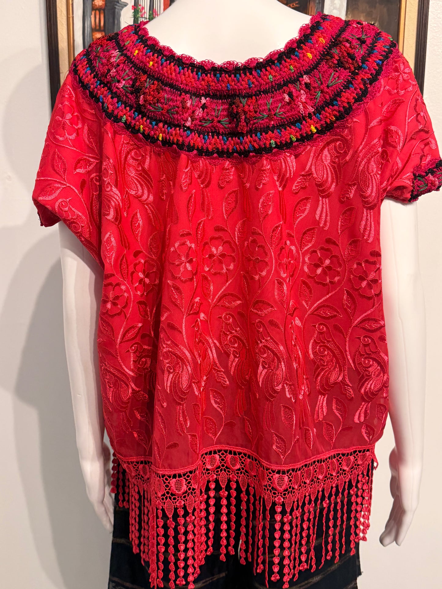 Women's Embroidered Silk Blouse