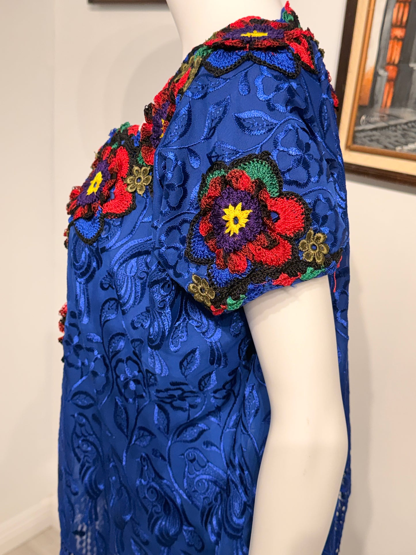 Women's Guatemalan Embroidered Silk Blouse