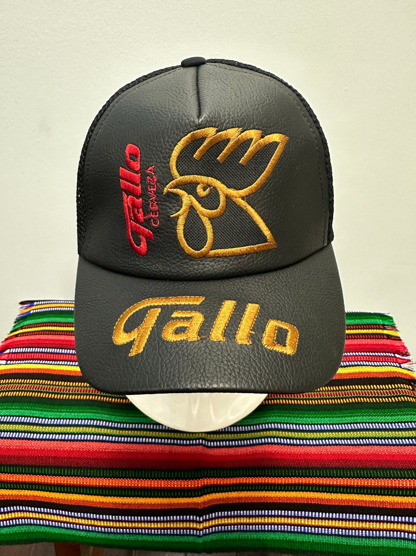 Guatemalan Black Gallo Hat with Gold Letters