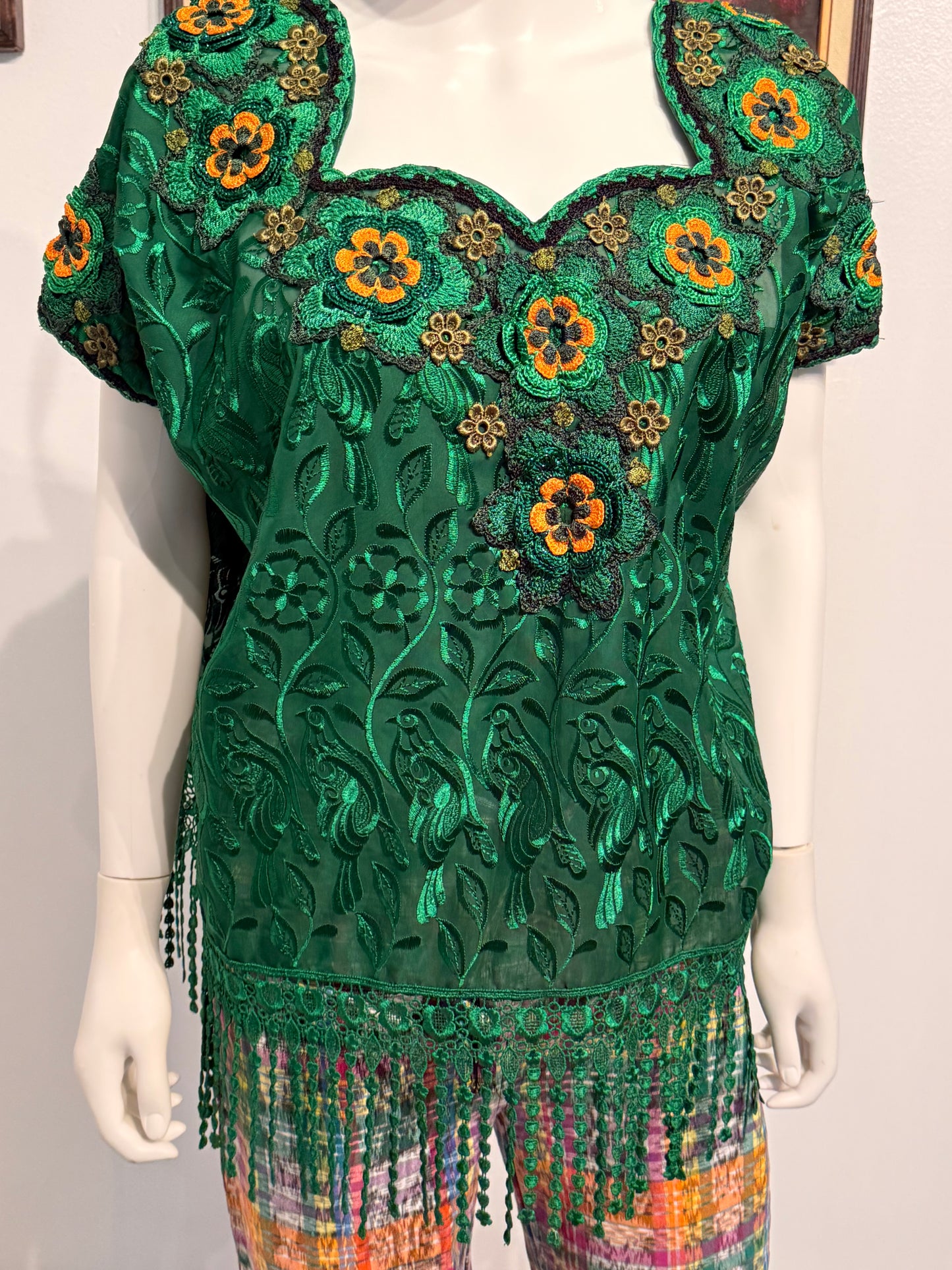 Women's Embroidered Silk Blouse