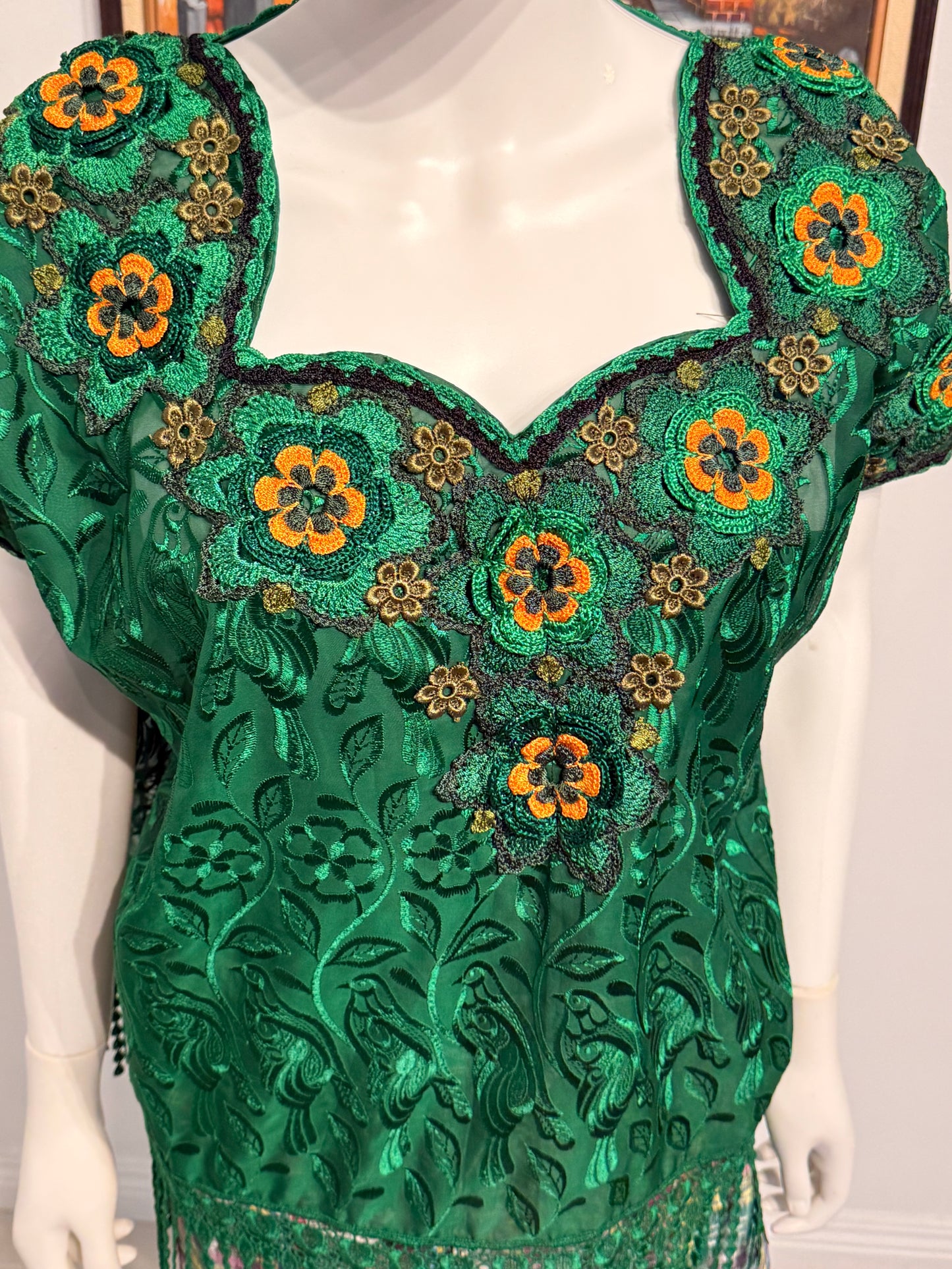 Women's Embroidered Silk Blouse
