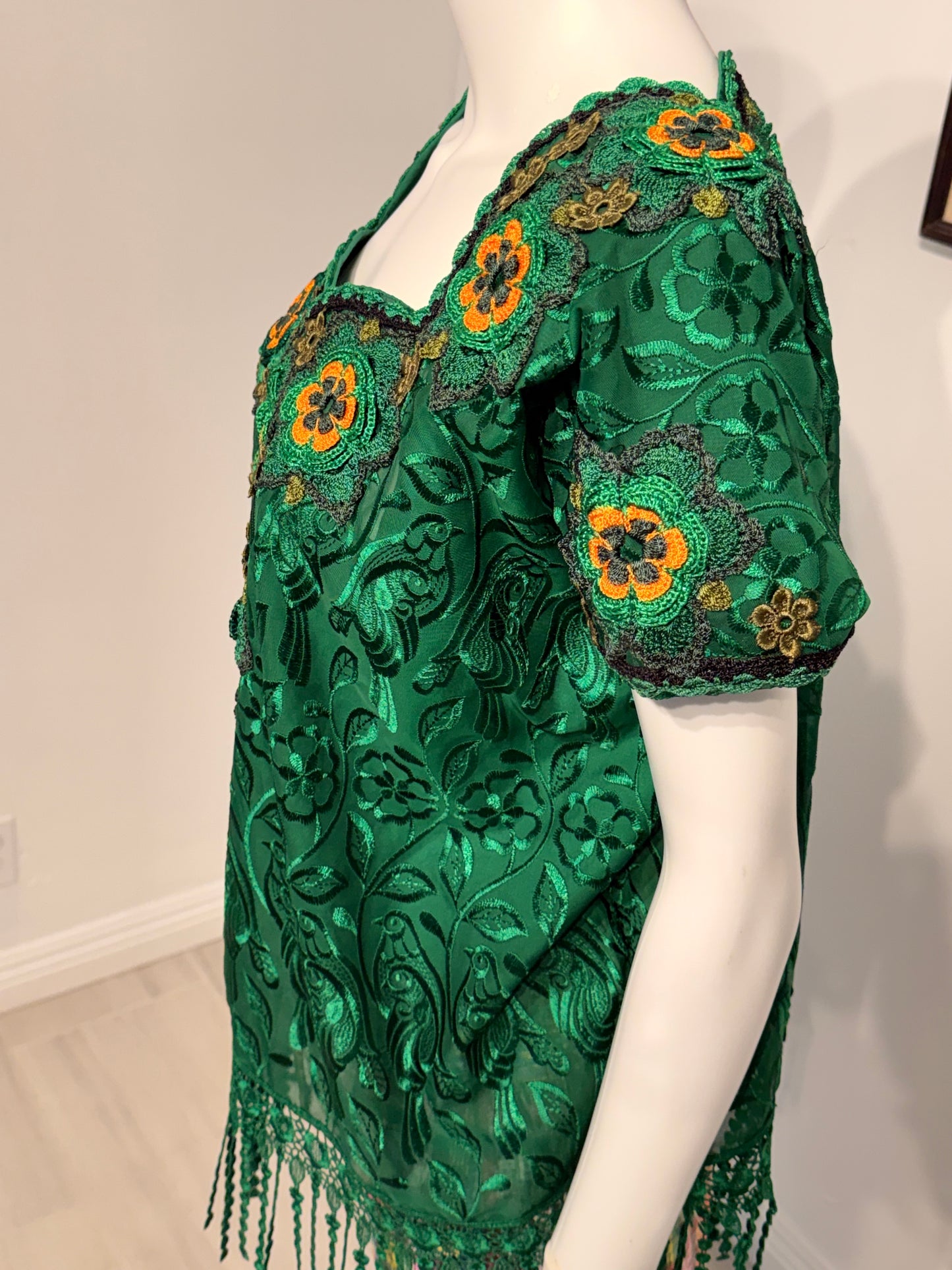 Women's Embroidered Silk Blouse