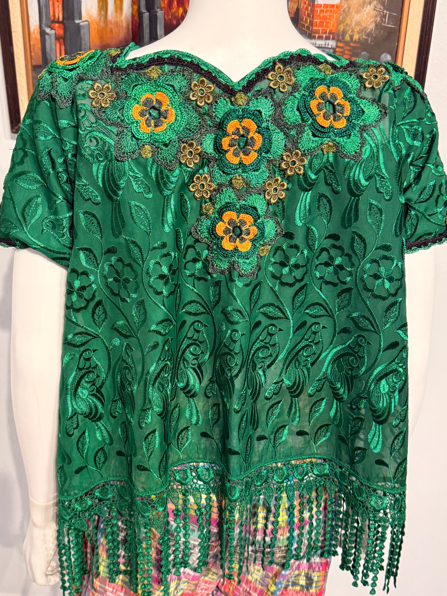 Women's Embroidered Silk Blouse