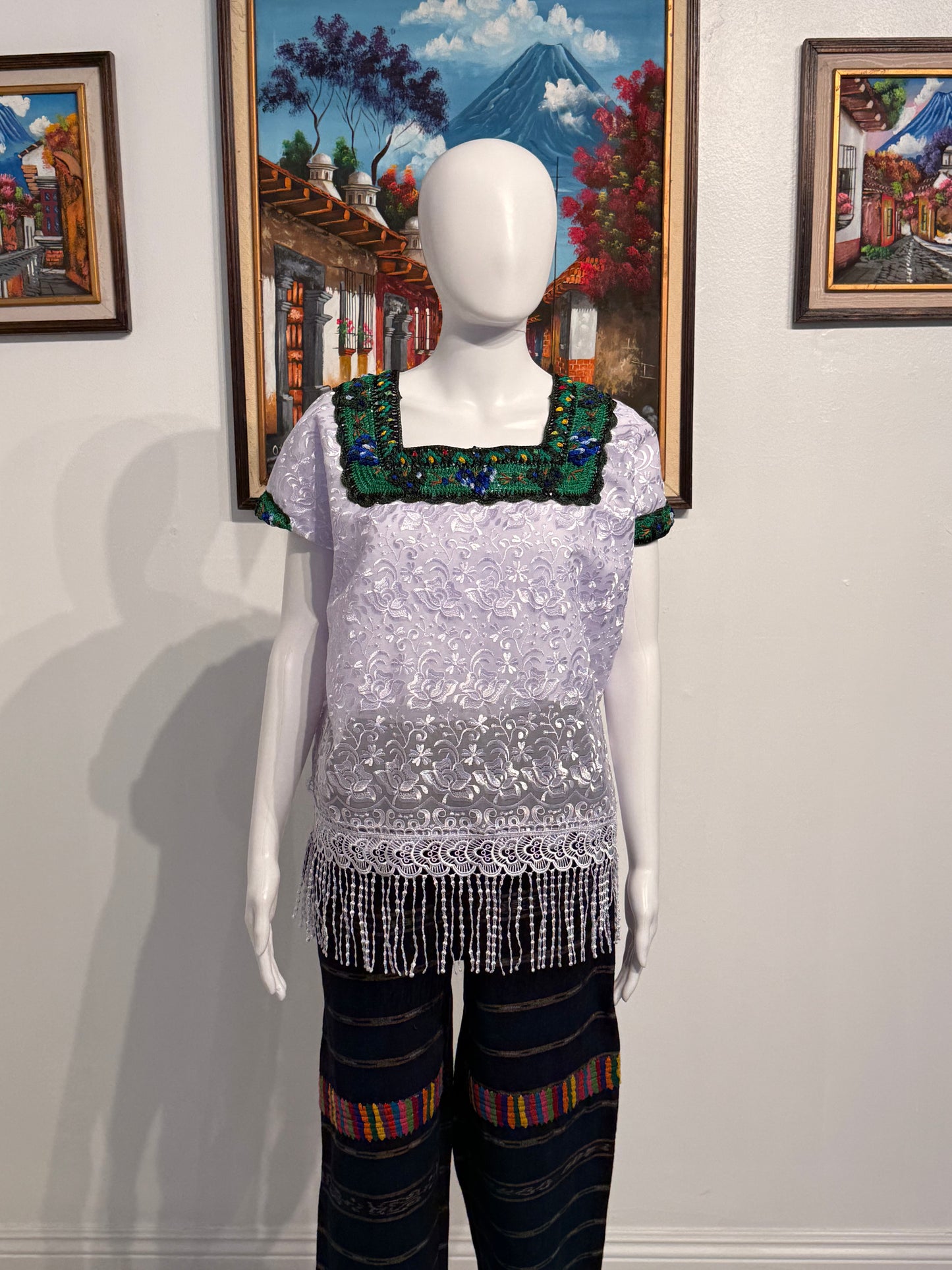 Women's Embroidered Silk Blouse