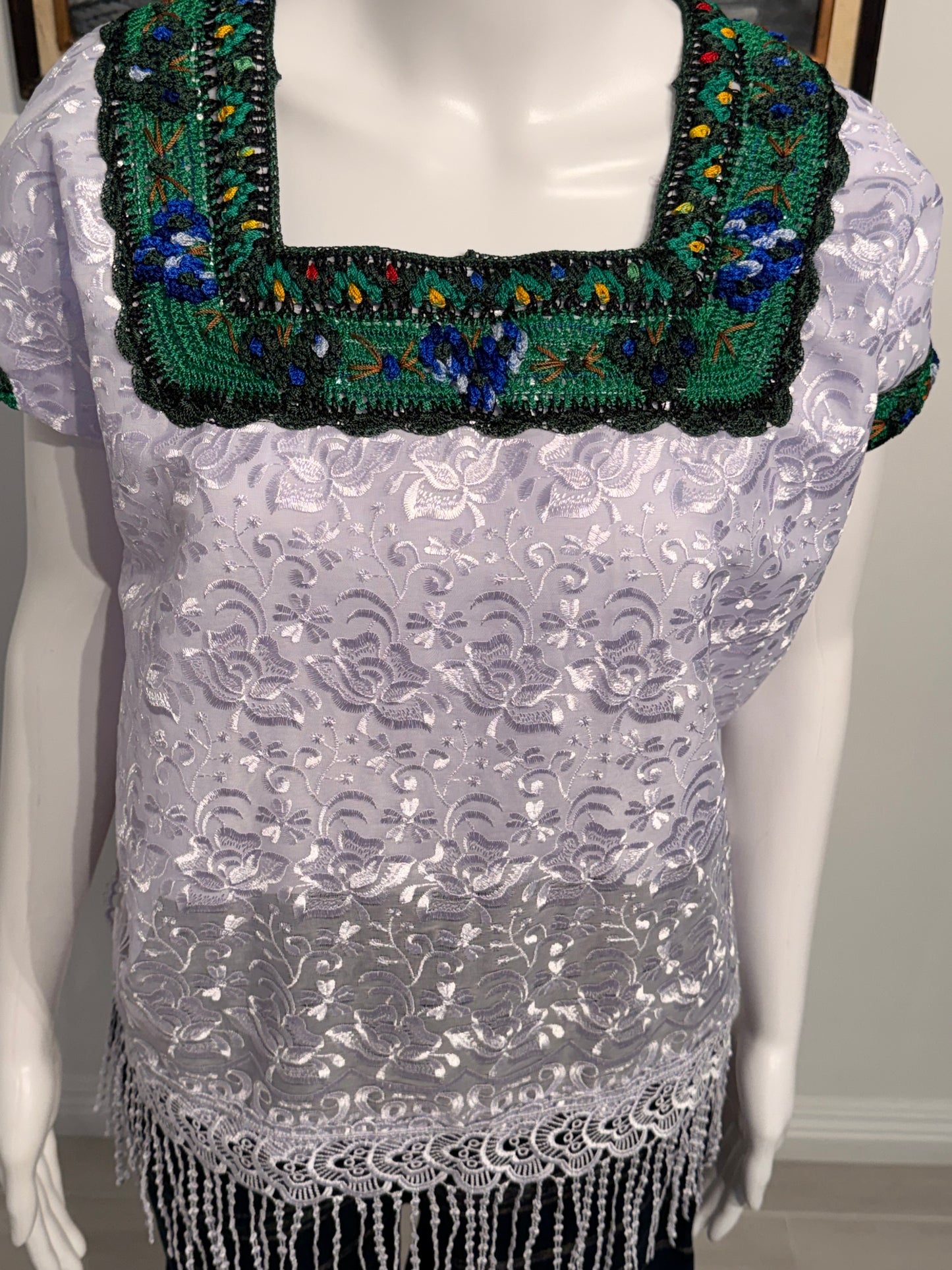 Women's Embroidered Silk Blouse