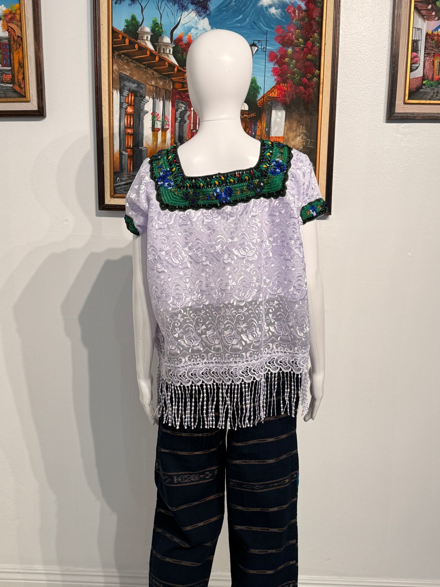 Women's Embroidered Silk Blouse