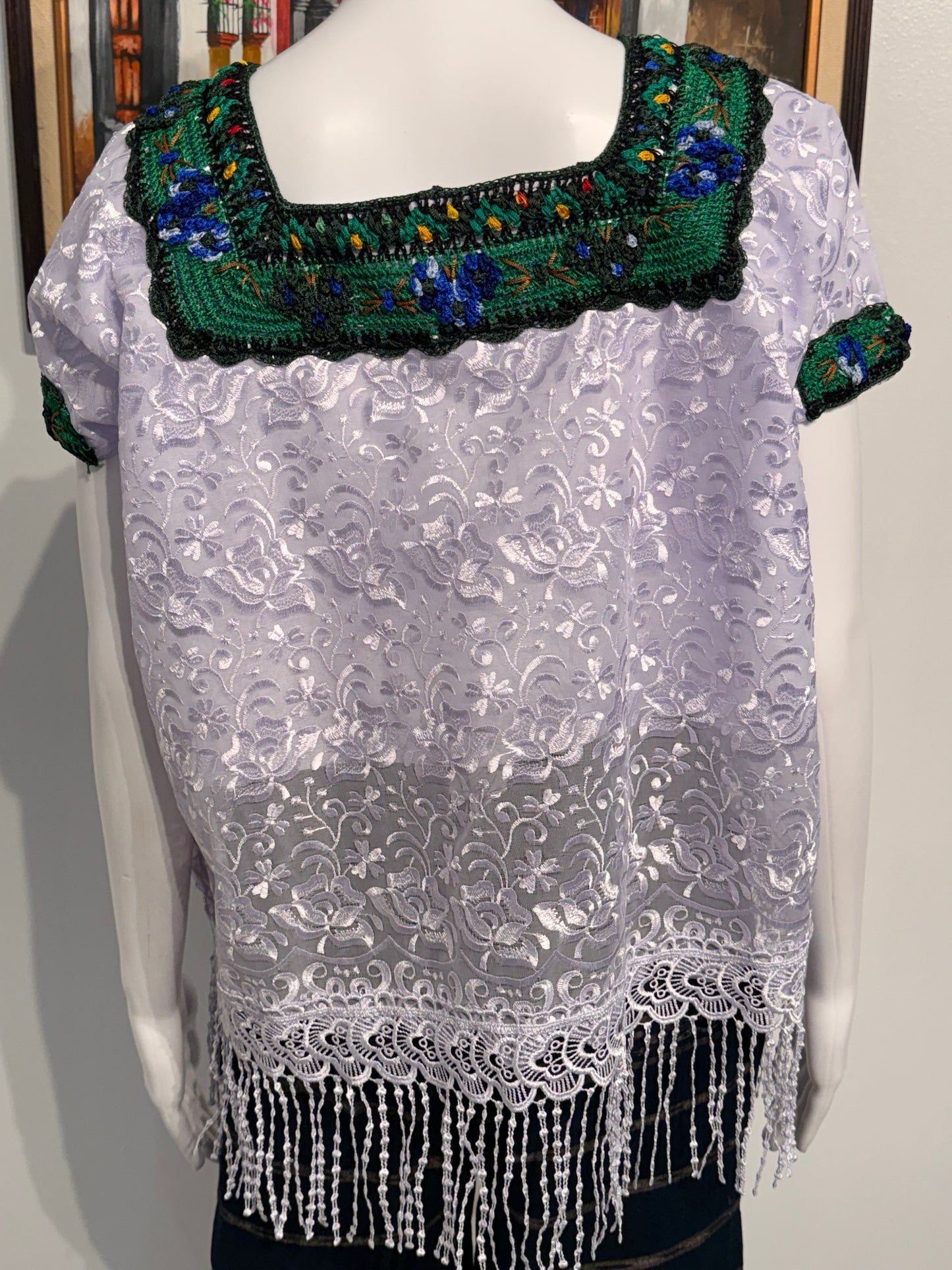 Women's Embroidered Silk Blouse