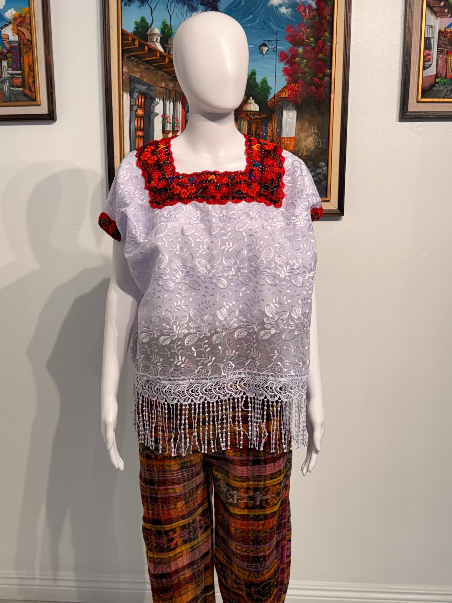 Women's Guatemalan Embroidered Silk Blouse