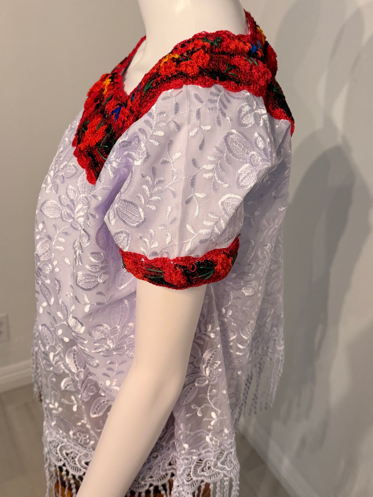 Women's Guatemalan Embroidered Silk Blouse