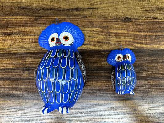 Guatemalan Hand Painted Wall Decor Owl Set